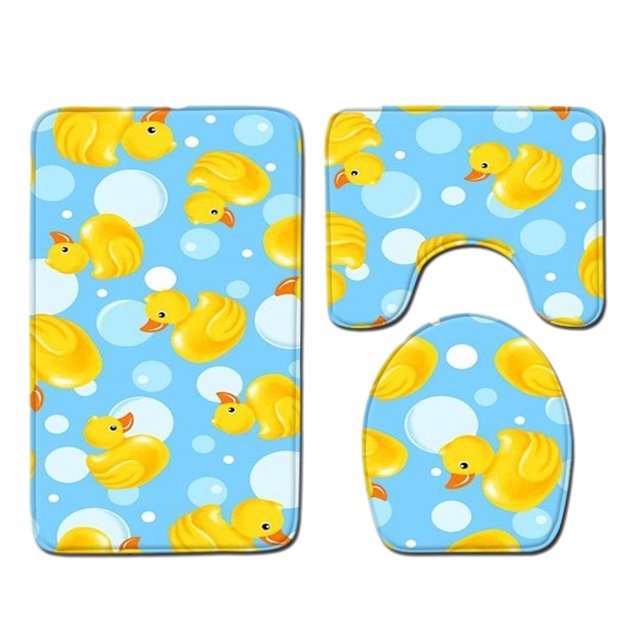 kurtrusly Super Water-absorbent Bathroom Mat Set For Quick Drying After Bath Cute Polyester Non Slip Bathroom Mat Sets type1 45*75cm 1Set