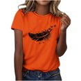 thumbnail image 1 of Dadaria Tee Femmes Chemise Orange Manches Courtes T-Shirt Col Rond Hauts Été Chandail Blouses TG, 1 of 6