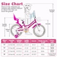 thumbnail image 3 of Costway Vélo pour Enfants 16 Pouces avec Panier, Siège pour Poupée, Rubans Colorés, Roues Stabilisatrices, Rose, 3 of 10
