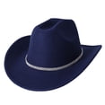thumbnail image 4 of Men's And Women's Woolen Hats Western Cowboy Top Hat Three Of Rhinestones, 4 of 4