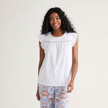 Blouse sans manches à volants en maille Mexx pour femme