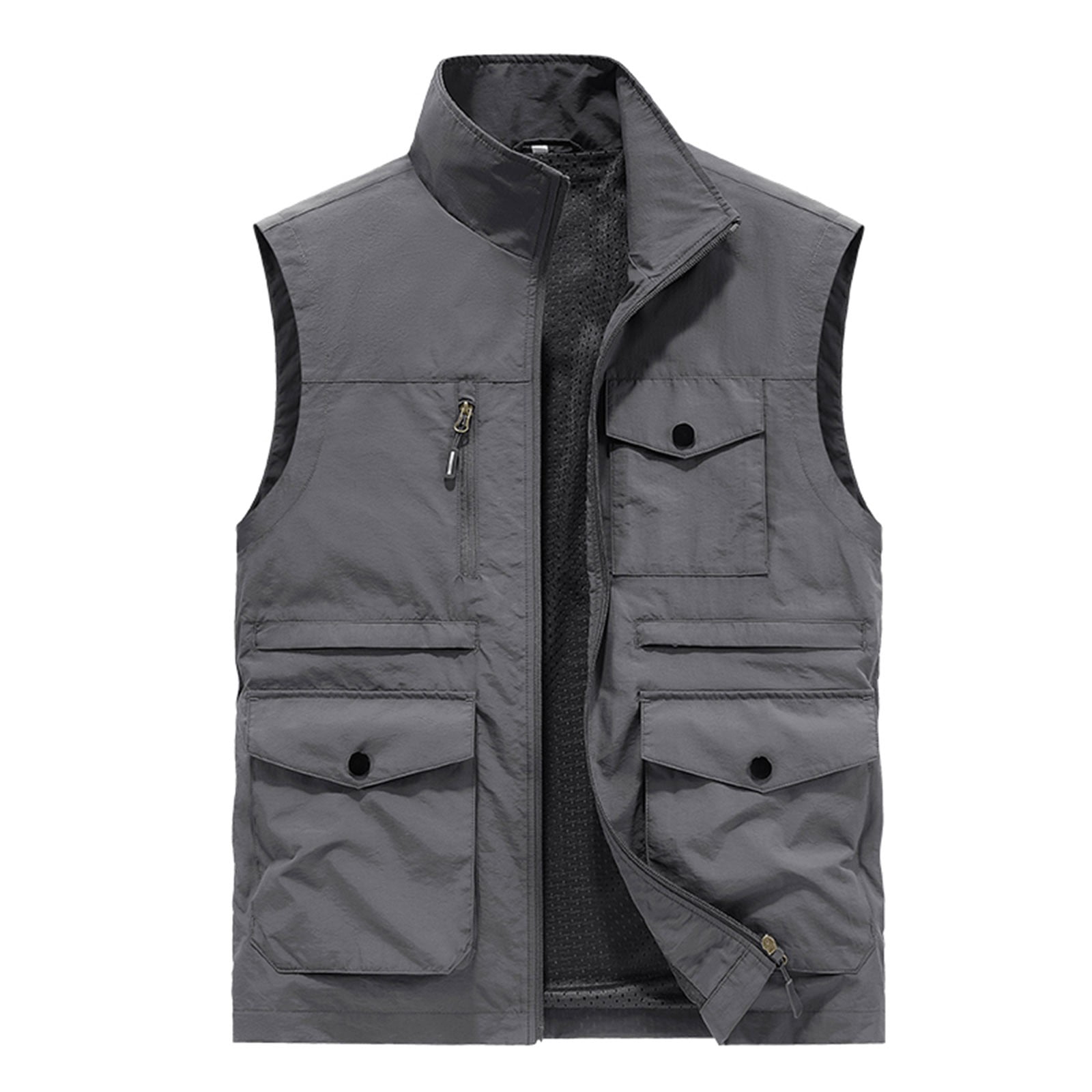 EOYWHK Mens Spring Jacket Vest Work Jacket Standing Collar
