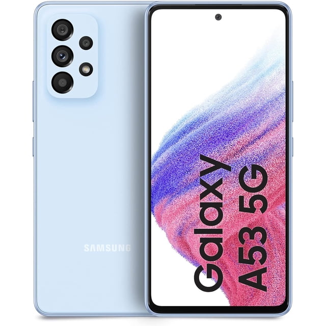 Refurbished Samsung Galaxy A53 5G - 128GB – Awesome Blue – 64MP Quad Rear & 32MP Front Camera - Fully Unlocked Smartphone - Excellent Condition