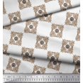 thumbnail image 2 of Soimoi Brown Rayon Crepe Fabric Geometric & Floral Block Decor Fabric Printed Yard 46 Inch Wide, 2 of 3