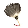 thumbnail image 1 of Esquirla Ancient Chinese Zhuge Liang Feather Fan Adult Feather Handheld Fan for Party F, 1 of 8