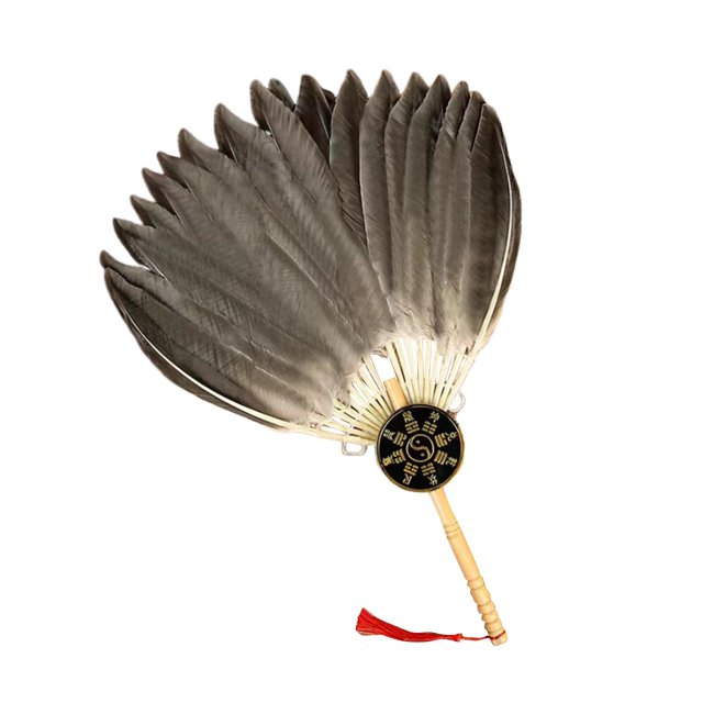 Esquirla Ancient Chinese Zhuge Liang Feather Fan Adult Feather Handheld Fan for Party F