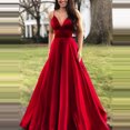 thumbnail image 1 of LOVZFMLL Robes Mode Femme Col en V Bretelles Sans Manches Robe de Soirée, 1 of 5