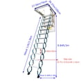 thumbnail image 2 of Telescoping Attic Pull Down Ceiling Ladder 12 Steps Loft Stairs 9.84Ft Height Ceiling Open Size 27.56'' x 39.37'' Blue, 2 of 14