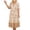 Khaki, variant on LOVZFMLL Women's Fashion Casual Spring Summer Short Sleeve Floral Printing V-Neck Ankle Dress Pink S