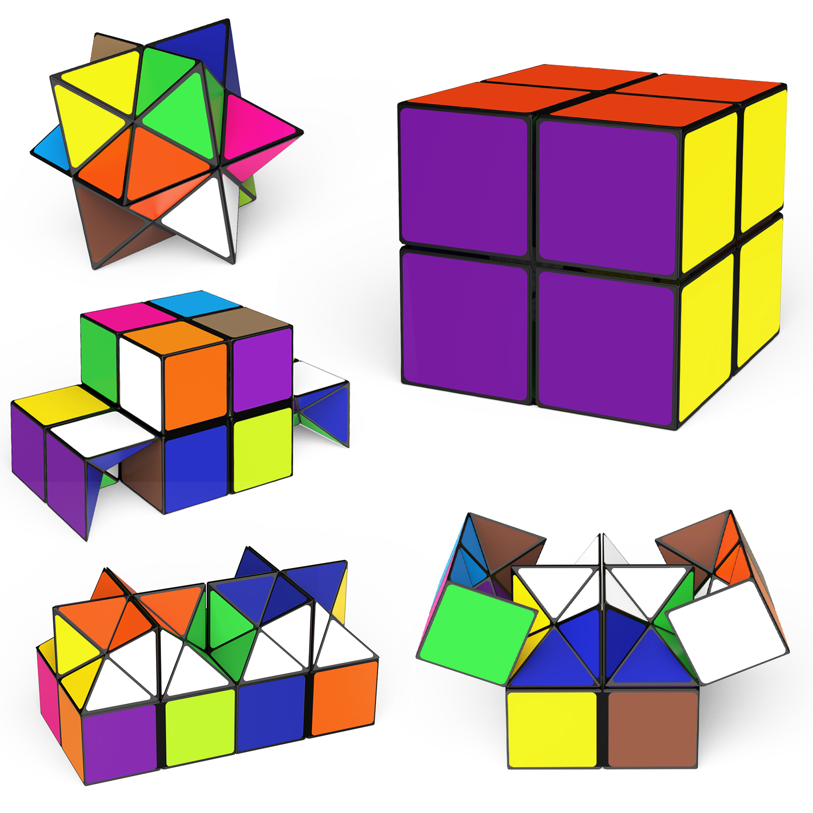 Bruce Shark 2 in 1 Transformable Magic Cube Star Shape Fidget Toy 