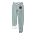thumbnail image 2 of LSLJS Women's Christmas Santa Claus Print Leggings With Elastic Drawstring Pockets Thick Warm Pants, Womens Work Pants, 2 of 9