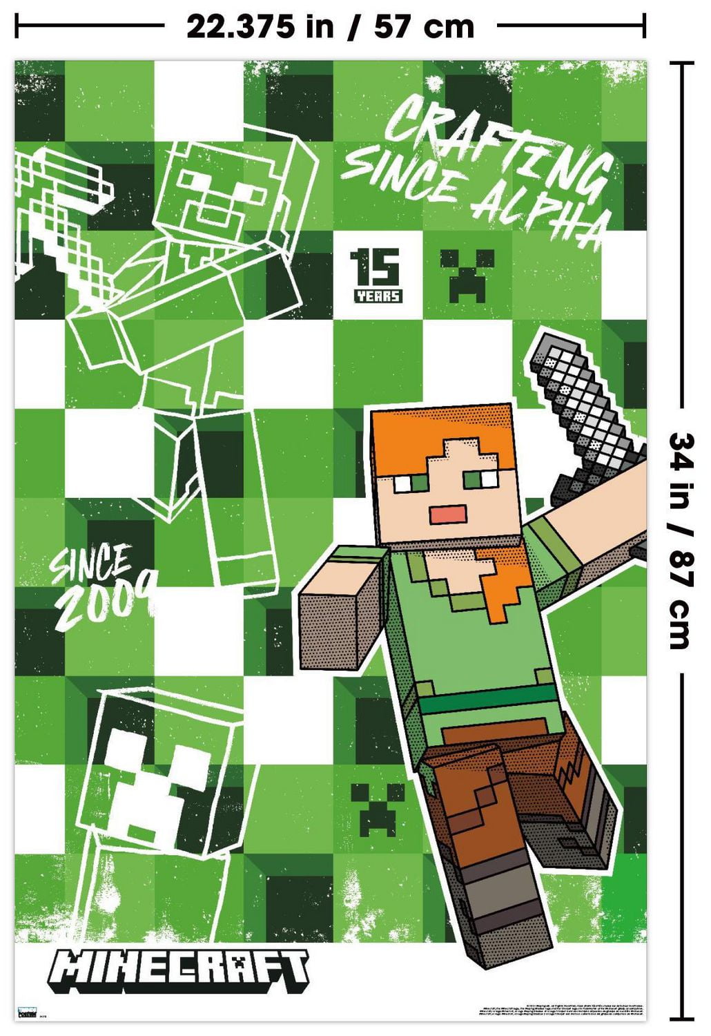 Minecraft: 15th Anniversary - Crafting Since Alpha Wall Poster, 22.375" x 34"