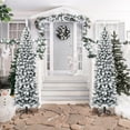 thumbnail image 4 of Costway 7.5Ft Unlit Hinged Snow Flocked Artificial Pencil Christmas Tree w/ 641 Tips, 4 of 10
