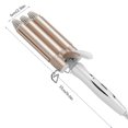 thumbnail image 3 of Curling Iron 3 Barrel Fast Heating Hair Waver Temperature Fast Heating Curling Iron Adjustable Electric Ceramic Curler US Plug, 25mm, 3 of 9