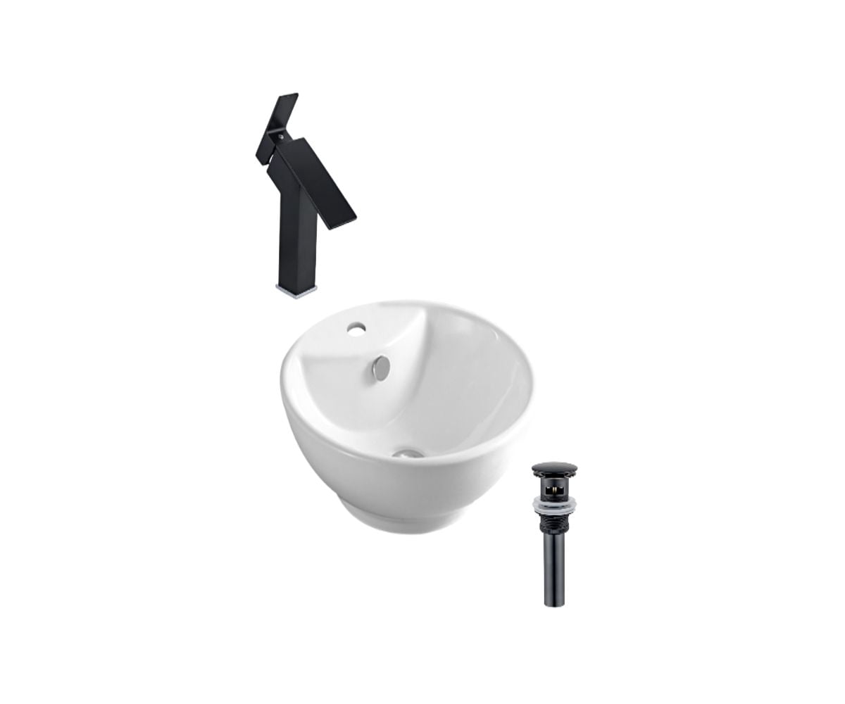 DROP Bath and Kitchen DR091254 Bathroom Vessel Sink Set