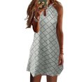 thumbnail image 1 of Baohd Robe Courte Décontractée Imprimée Sans Manches Esthétique Élégante Mignonne Robe de Plage Vacances Club Vêtements d'Été Gris L, 1 of 6