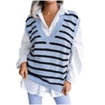 thumbnail image 3 of Qertyioot Chandail à Col en V pour Femmes Mode Femmes Décontracté Gilet Tricoté Ajouré, 3 of 3