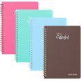 thumbnail image 1 of ERSAN-[4 Pack] Spiral Notebook, A5 Size College Ruled Notebooks, PP Hardcover Spiral Notebook Ruled Lined Journal Notebook Bulk, 80 Sheets / 160 Pages Spiral Bound Notebook (5.7"x 8.3"), 1 of 4