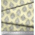 thumbnail image 3 of Soimoi Polyester Crepe Fabric Leaves,Floral & Paisley Block Printed Fabric 1 Yard 42 Inch Wide, 3 of 3