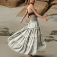 thumbnail image 3 of Jupe Décontractée Unie pour Femmes Simia Jupe Longue avec Poche Robe Longue, 3 of 6