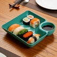 thumbnail image 4 of Japanese Style Dumpling Plate with Vinegar Compartment - Reusable Stackable Dish for Meals Parties, Food Safe Material for Home Cafe Use, Green, JKODE, 4 of 8