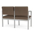 thumbnail image 5 of Lenox Steel Reception Waiting Room 2 Seats Chair / Silver Steel / Brown, 5 of 5