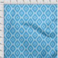 thumbnail image 4 of oneOone Polyester Spandex Light Blue Fabric Asian Ikat Craft Projects Decor Fabric Printed By The Yard 56 Inch Wide, 4 of 4