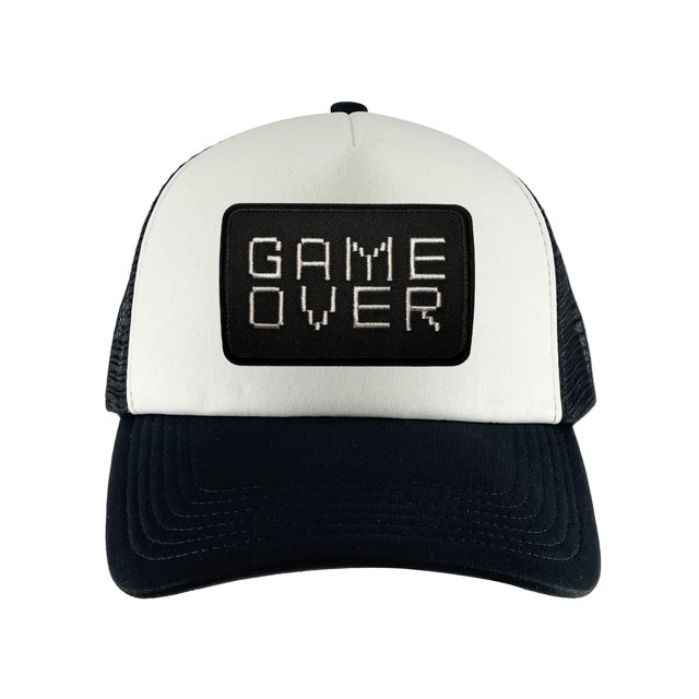 Gravity Threads Game Over Patch Adjustable Trucker Hat - Black/White