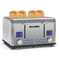 thumbnail image 1 of Toaster 4 Slice, Bagel Stainless Toaster with LCD Timer, Extra Wide Slots, Dual Screen, Removal Crumb Tray (Stainless steel), 1 of 9