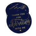 thumbnail image 1 of Inkdotpot Pack Of 50 Real Gold Foil Paper Tags Thank You For Celebrating With Me Birthday Favor Hang Tags, 1 of 6