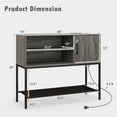 thumbnail image 3 of Gymax Buffet Sideboard w/ Power Outlets & USB Ports Wine Racks & Storage Shelves Rustic Grey & Black, 3 of 10