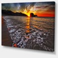 thumbnail image 2 of Setting Sun and White Waves - Seashore Photo Canvas Art Print, 2 of 4