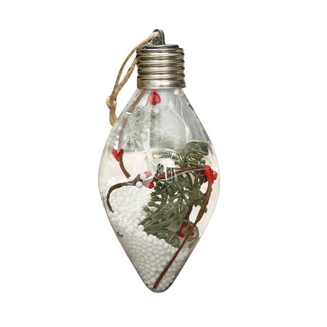 Christmas Decorations Double Pointed Sphere Christmas Tree Pendant Indoor Creative Transparent Light Emitting Led Christmas Ball