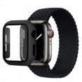 thumbnail image 1 of ALMNVO Apple Watch Band 42mm Screen Protector Case Braided Solo Loop Strap with Protective Case, Stretchy Wristband Elastic Nylon Strap Bracelet for iWatch Series 3 2 1,Black, 1 of 6