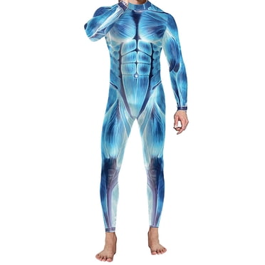EGNMCR Combinaisons pour Hommes, Survêtement pour Hommes, Combinaison à Capuche pour Hommes, Combinaison à Impression Numérique Fluorescence pour Hommes, Pantalon de Fête d'Halloween pour Hommes