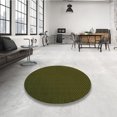 thumbnail image 4 of Ahgly Tapis Rond Lavable en Machine Intérieur Transitionnel Vert Olive, 4 Pieds Rond, 4 of 7