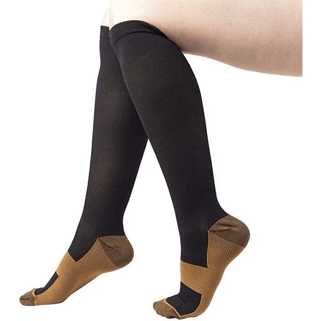 LNGOOR Compression Socks Medical Varicose Veins Nylon Medical Nursing Stockings Fit For Sports Black compression Socks For Anti Fatigue