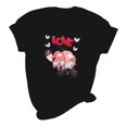 thumbnail image 4 of Pisexur T-shirt de la Saint-Valentin pour Femmes, Imprimé Amour, Manches Courtes, Col Rond, 4 of 5