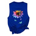 thumbnail image 4 of Pompotops Womens Tank Tops Casual Loose Fit Plus Size Sunflower Printed Tee Shirts, 4 of 5