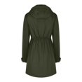 thumbnail image 4 of Sentmoon Ski Coat Plus Size Drawstring Hooded Neck Long Sleeve Womens Waterproof Jacket Zipper Solid Color Windproof Travel Clothes Women Fall and Winter Streetwear for Climbing and Hiking, 4 of 5