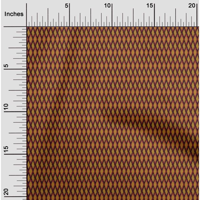oneOone Tissu Polyester Lycra Imprimé Géométrique Ikat 1 Yard 56 Pouces de Large