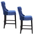 thumbnail image 2 of Ley Counter Stool in Black Velvet, Vintage Stool, Velvet Upholstered Stool, Island Counter - Set 2, 2 of 4