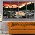 thumbnail image 1 of Tableau mural très large Design Art Bord Paysage Rivière des rocheuses au couchée de soleil, 1 of 3