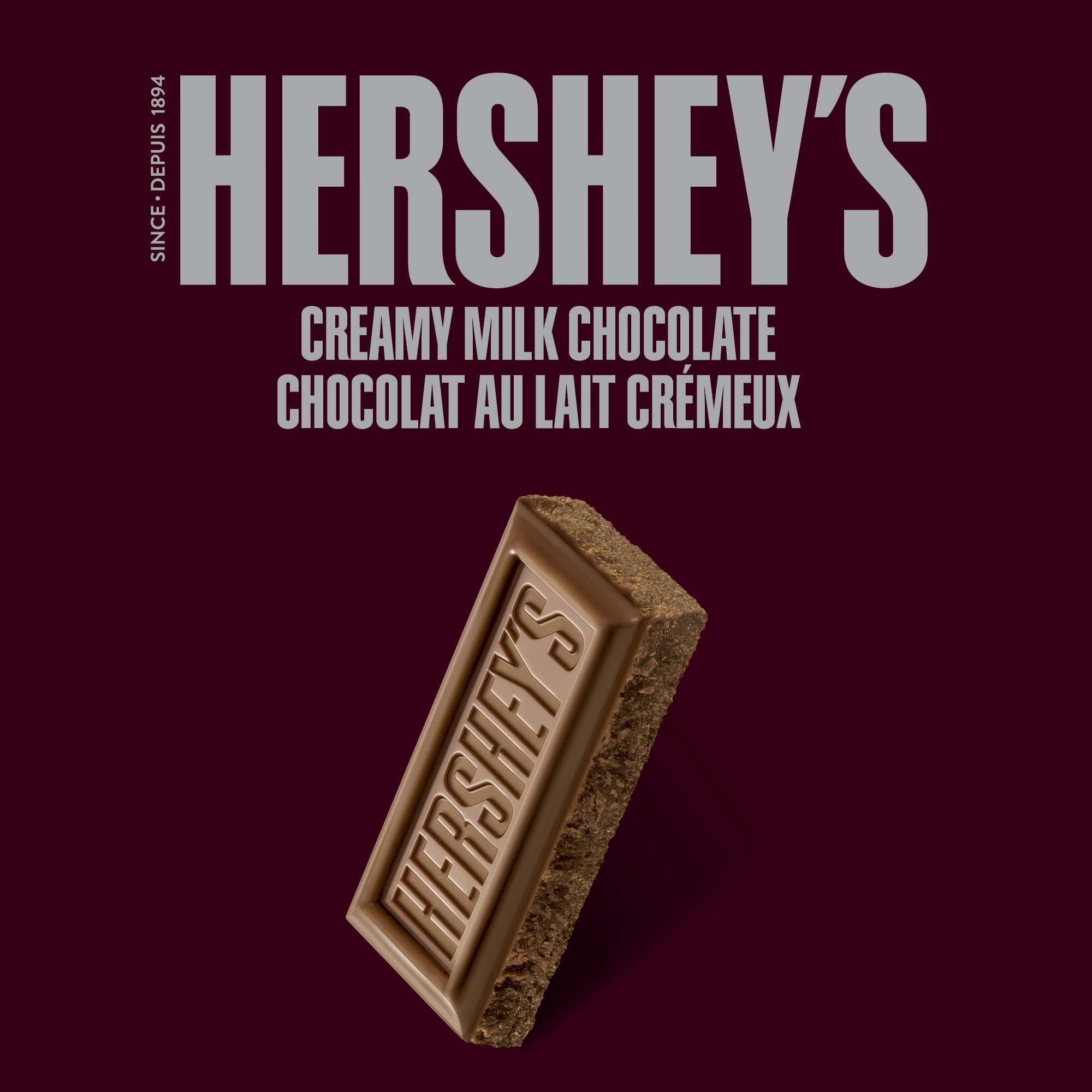 Barre de chocolat au lait crémeux HERSHEY'S format familial, 100 g