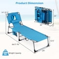 thumbnail image 3 of Gymax Chaise Longue de Plage Portable avec 5 Positions Réglables - Ensemble de 1, Bleu, 3 of 8