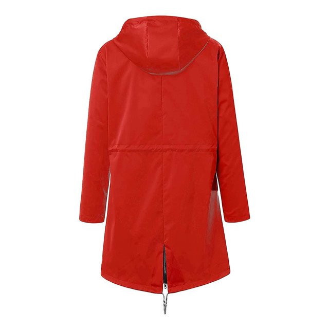 Chandail à Capuchon Doux Femme Veste Imperméable Manteau de Pluie Chandails à Capuchon Femme Extérieur Rouge TG