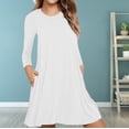 thumbnail image 1 of zanvin Hauts pour Femmes, Mode pour Dames Décontractée à Manches Longues, Robe T-shirt Ample Unie avec Poches, Chemise, 1 of 5