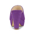 thumbnail image 4 of BLISSFUL STEP Women's Chunky Heels Platform Open Toe Slides Sandals Purple 9, 4 of 8