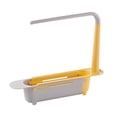 thumbnail image 2 of Retractable Water Filter Rack Basket - Expandable Sink Mounted organizer Multi-Functional Drying Rack & Utensil Holder Sturdy, Yellow, JKODE, 2 of 9