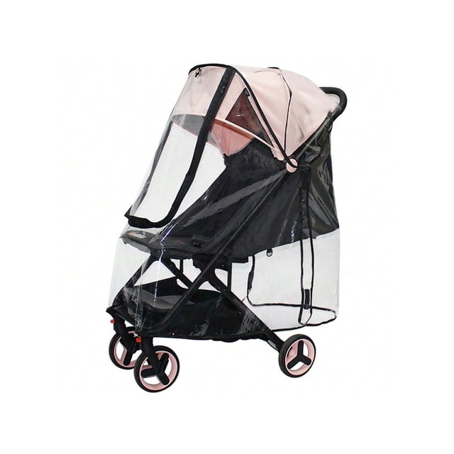 1 Transparent Stroller Rain Cover Made Of EVA Material Which Is Windproof Rainproof Dustproof Snow Proof Insect Proof Highly Flexible Breathable Easy To Install Universal Fit